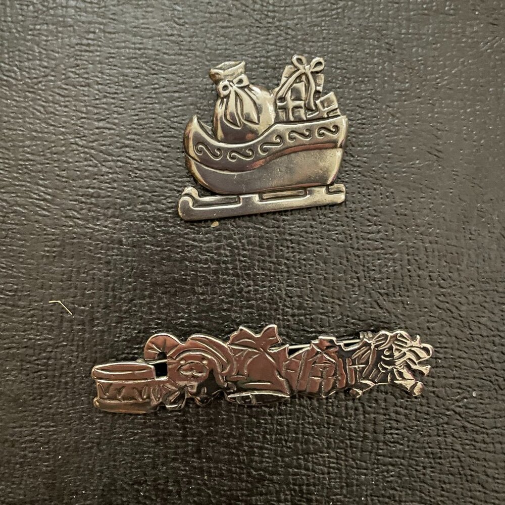 Sterling silver Christmas pins
